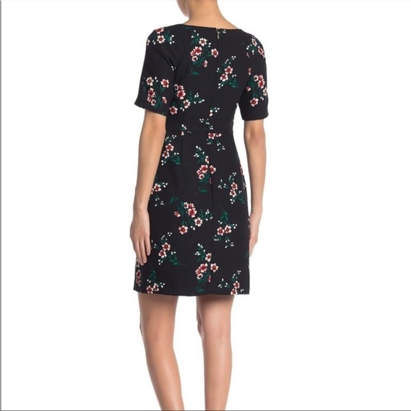 Draper James Floral‎ V-Neck Sheath Dress in Black Size 6 - Picture 2 of 8